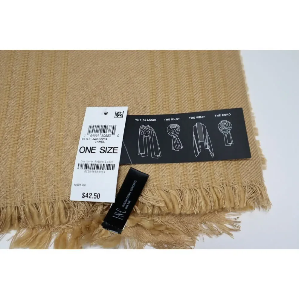 INC International Concepts Camel Multi Use‎ Wrap Scarf One Size